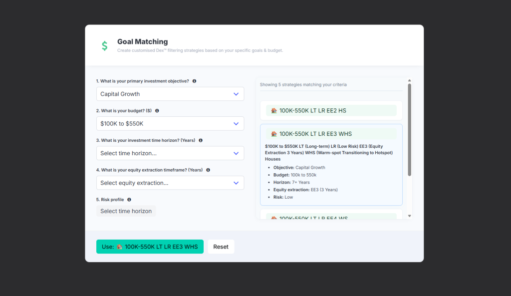 HTAG Goal Matching Filtering Strategies Expanded