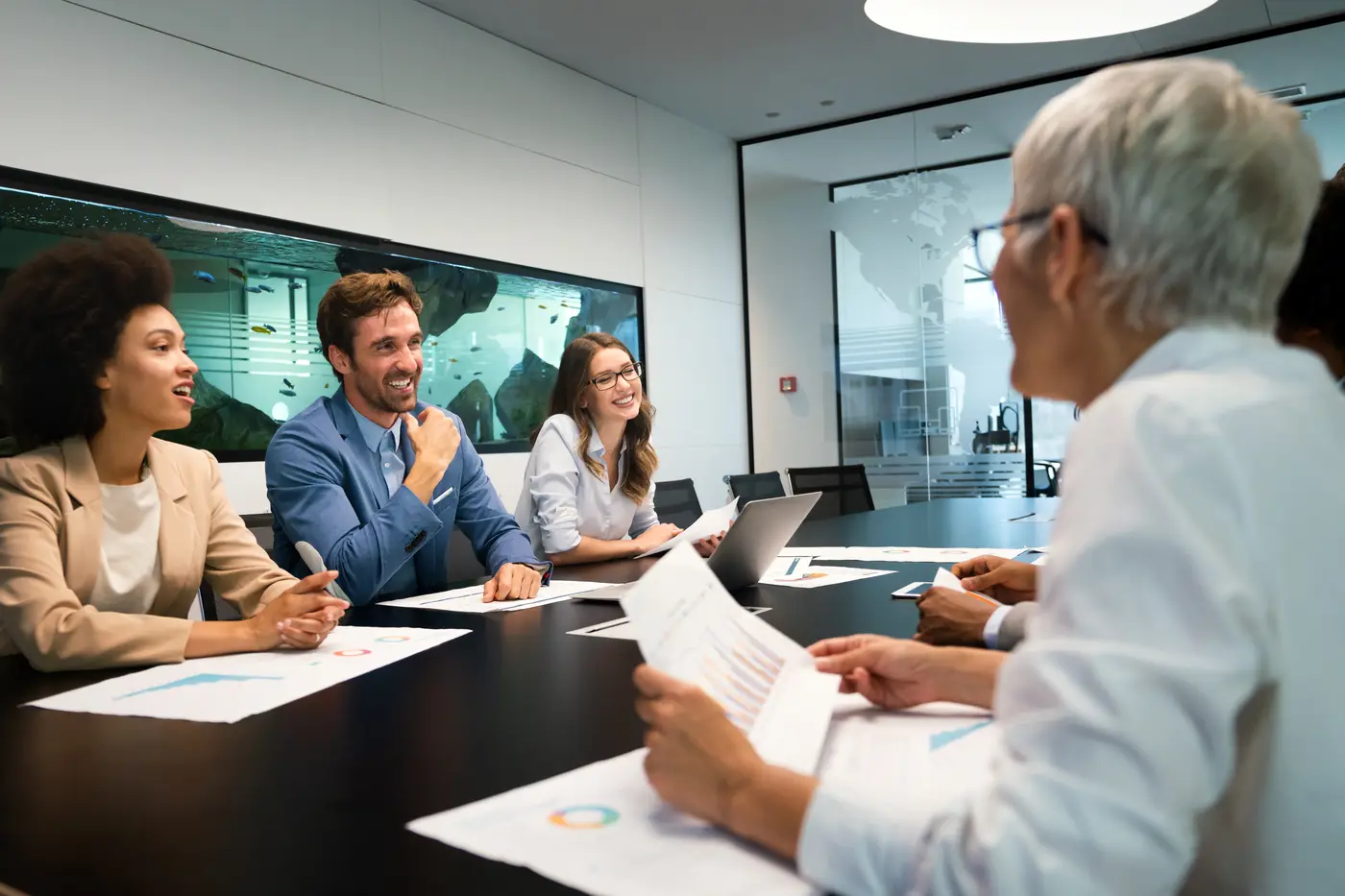 An enterprise team reviewing property intelligence in a boardroom
